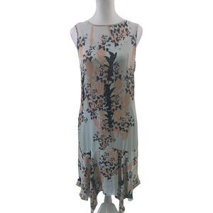 Reiss Gray Floral Asymmetrical Dress Size 4